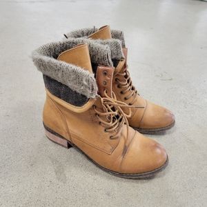Harlow Tan Combat & Moto Boots